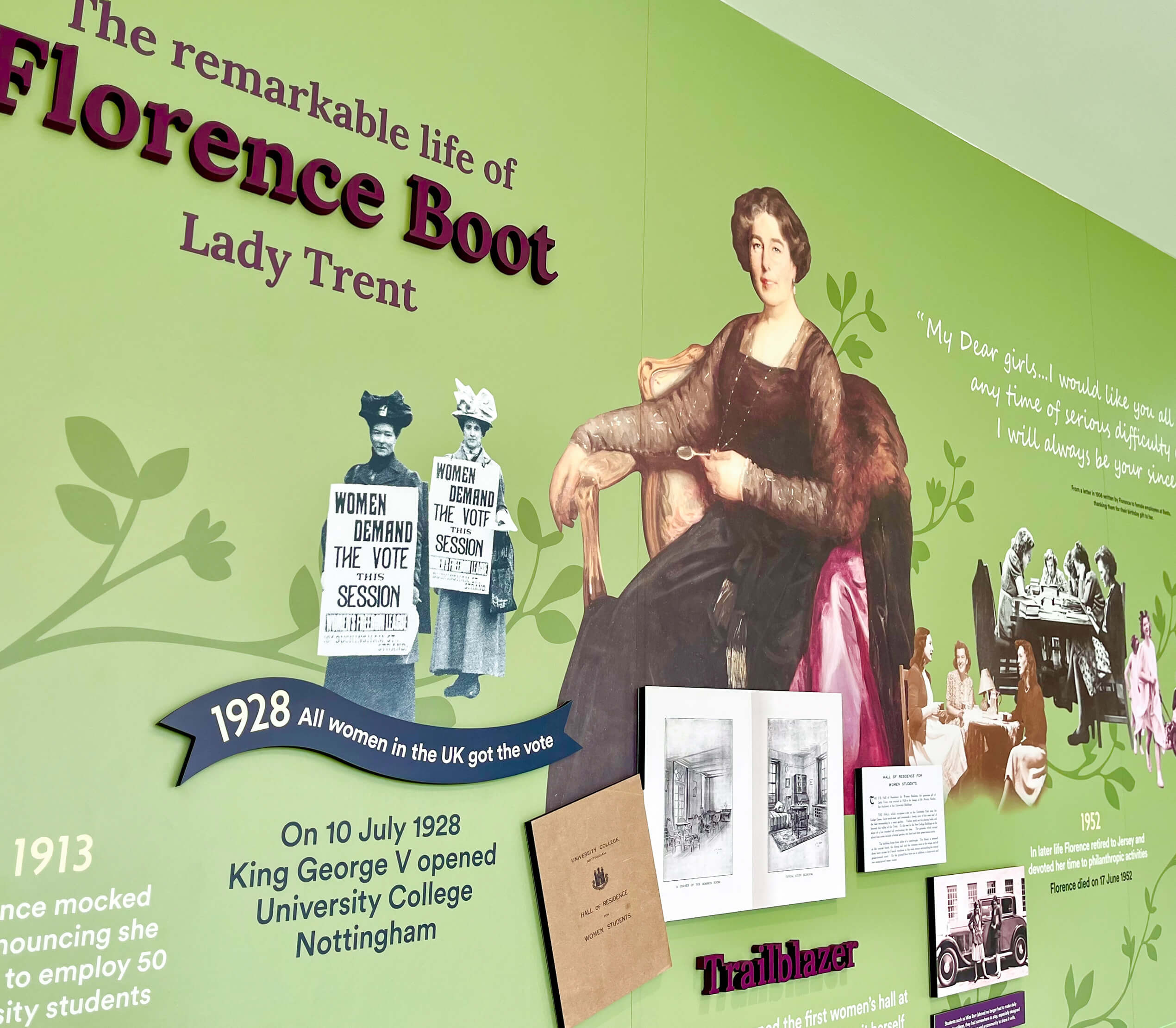 Florence Boot graphic display / University of Nottingham